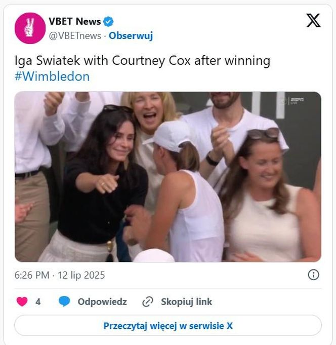 Iga Świątek, Courteney Cox