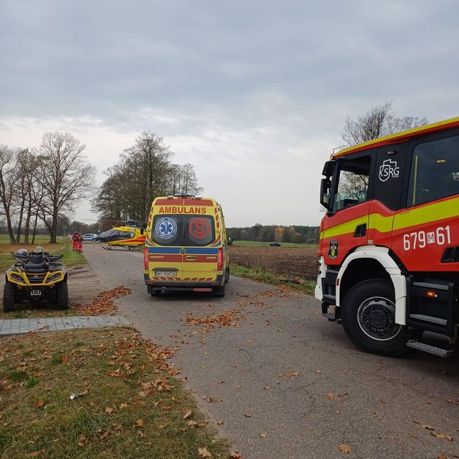 W powiecie Węgrowskim zderzyły się dwa quady. Po rannego kierowcę przyleciał helikopter LPR