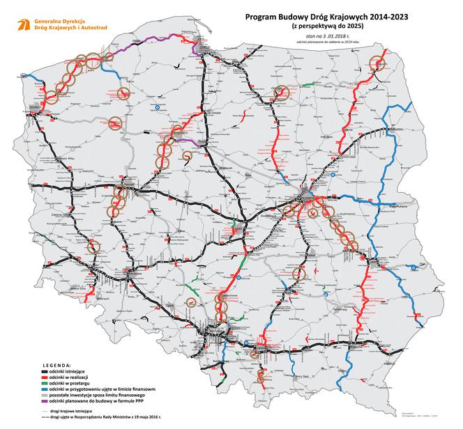 Drogi w Polsce planowane do oddania w 2019 r