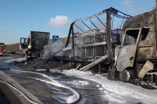 Wypadek i pożar na A4