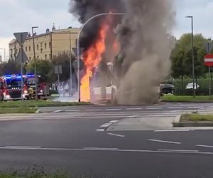 Pożar autobusu w Dąbrowie Górniczej