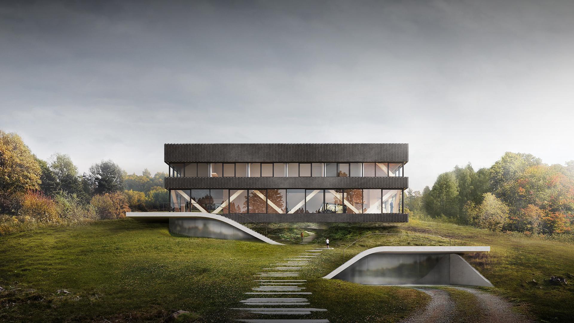 Dom z grotą, proj. BXB Studio