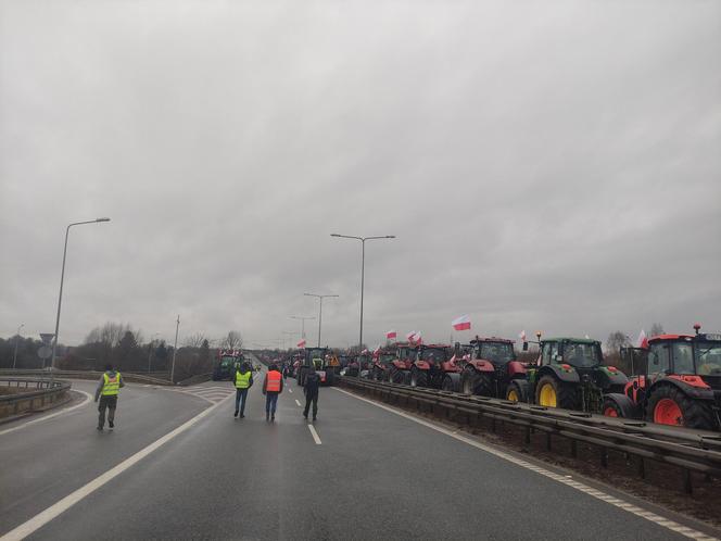 Protest rolników w Elblągu na S7