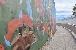 Kolorowe grafiki w siedleckim tunelu pod torami