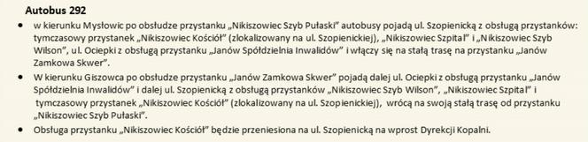 Zmiany w rozkładach jazdy w czasie Jarmarku u Babci Anny dla mieszkańców Nikiszowca