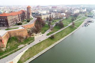 Kraków z lotu ptaka w czasie kwarantanny