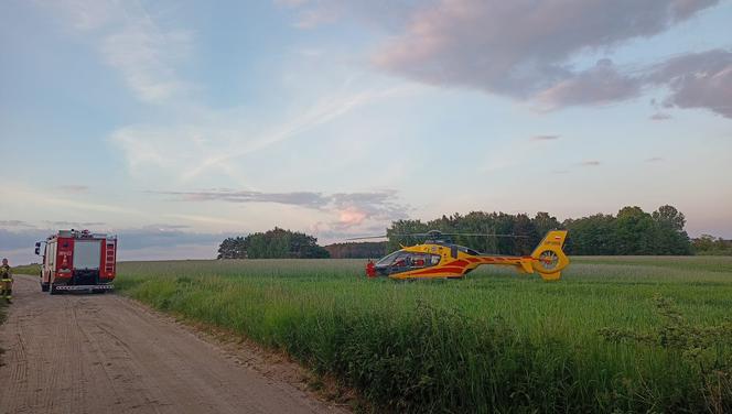 Bryczka wjechała w samochód i wpadła do rowu. Poszkodowany dorosły i dzieci 