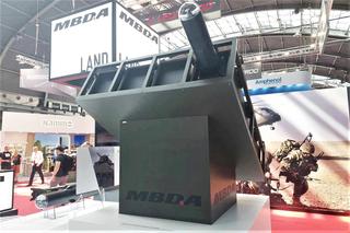 Wyrzutnia pocisków Brimstone na stoisku MBDA