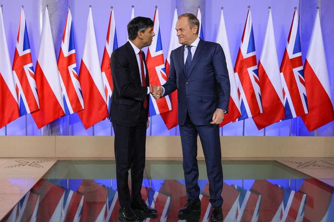 Premier RP Donald Tusk oraz premier Wielkiej Brytanii Rishi Sunak