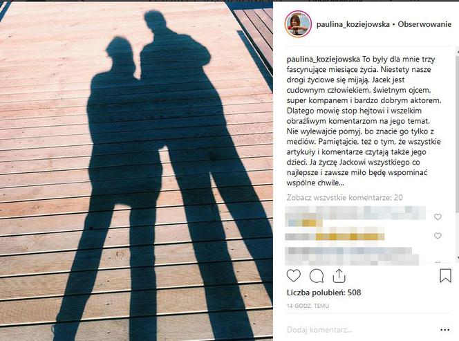 Jacek Borkowski i Paulina Koziejowska  rozstali się