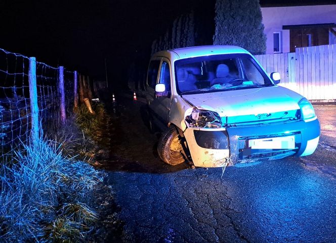 Pijana kobieta wjechała w latarnię. Mąż próbował wziąć winę na siebie