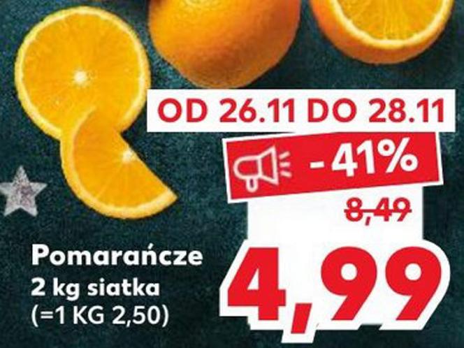 Pomarańcze - 4,99 zł/2 kg , czyli tylko 2,50 zł/1 kg kupimy od czwartku 26.11- 28.11