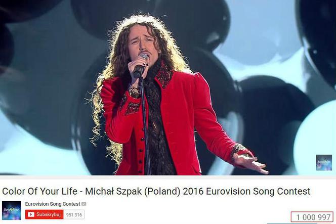Eurowizja 2016: występ Michała Szpaka najpopularniejszy na YouTube ESC