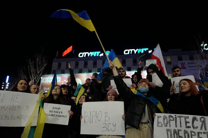 Wojna na Ukrainie. Protest w Katowicach [ZDJĘCIA]