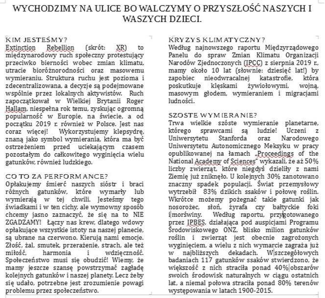 PRZERAŻAJĄCA manifestacja w centrum miasta! Milczący protest przypomniał o masowym wymieraniu [ZDJĘCIA]