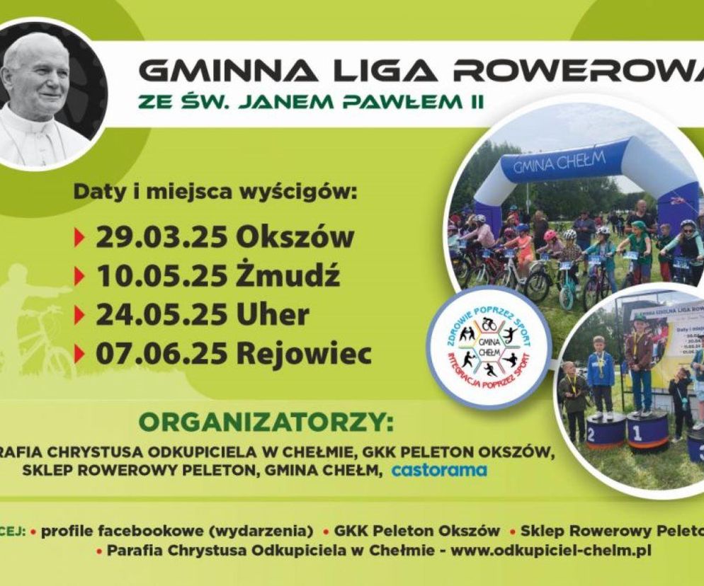 Plakat zapowiadający VII Gminną Ligę Rowerową