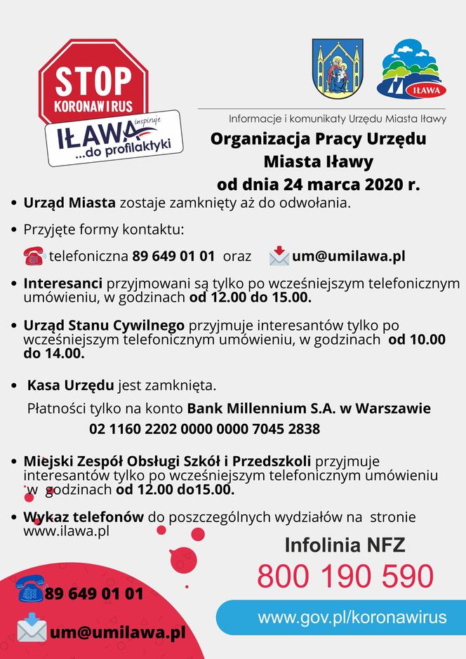 Urząd Miasta Iława - koronawirus2plakat