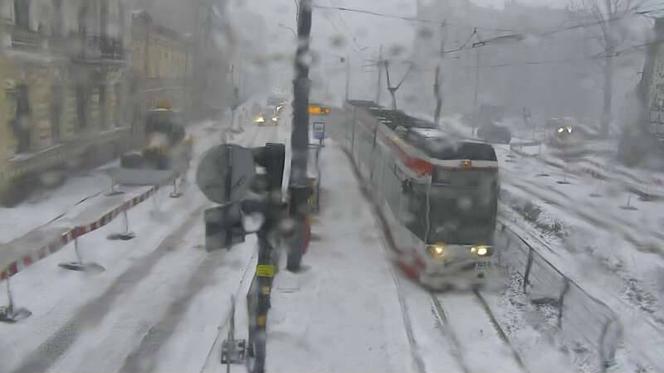 Burza śnieżna w Łodzi 17.01.2022