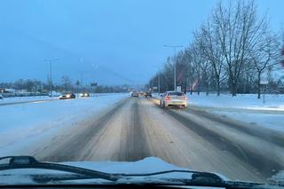 Śnieg na ulicach Nowego Sącz