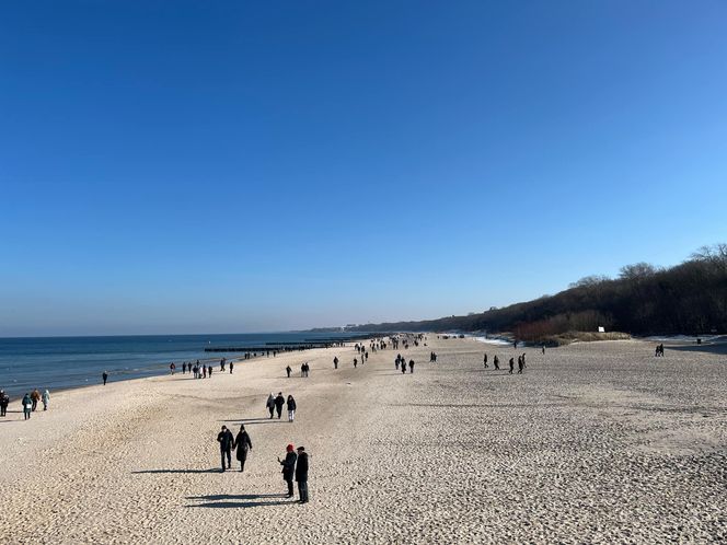 Plaża w Kołobrzegu zimą