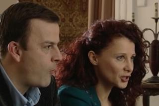 	M jak miłość odc. 594. Agata Rogowska (Monika Moskwa), siostra Artura (Robert Moskwa) i jej mąż Andrzej (Jakub Ulewicz)