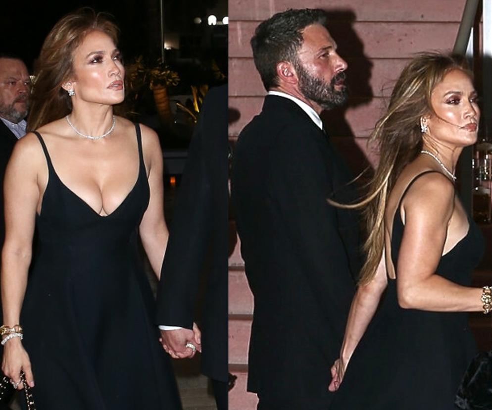 Jennifer Lopez na pogrzebie przyjaciela z mega głębokim dekoltem