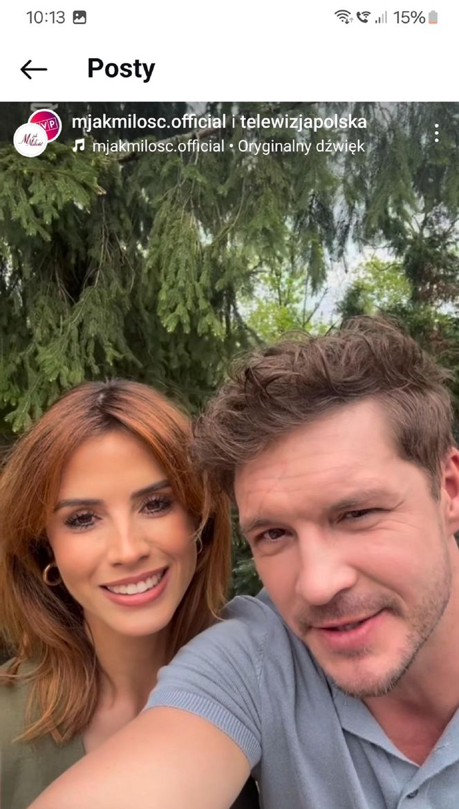 M jak miłość nowy sezon. Kama (Michalina Sosna), Marcin (Mikołaj Roznerski) na planie