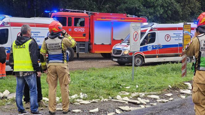 Wypadek w pobliżu Konotopu  - autobus z tirem 