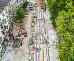 Budowa tramwaju na Rakowieckiej w Warszawie