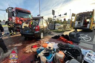 Wypadek na skrzyżowaniu Chrobrego z Trasą Prezydenta Władysława Raczkiewicza w Toruniu