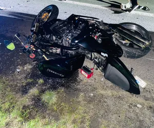 Wypadek na S5: Motocykl zderzył się z samochodem