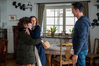 Barwy szczęścia odc. 3185. Kasia (Katarzyna Glinka), Mariusz (Rafał Cieszyński), Ksawery (Bartosz Gruchot)