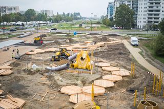 Park linearny na Ursynowie w budowie 10.2024