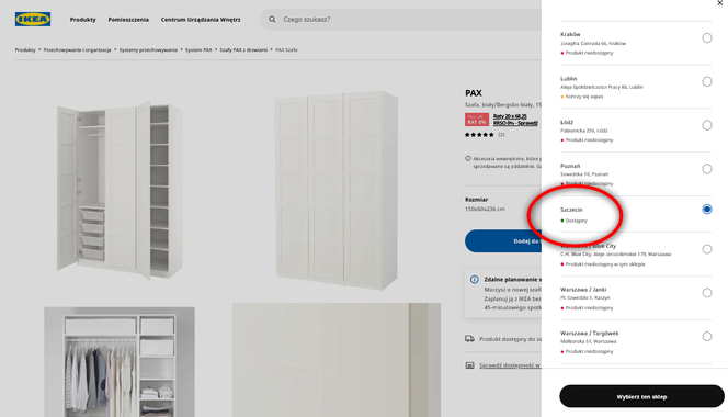 Drobna usterka na stronie IKEA wzbudziła spore zainteresowanie wśród mieszkańców Szczecina