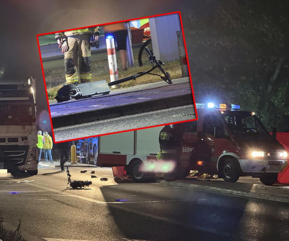 Błonie. Wjechali hulajnogą elektryczną prosto pod tira. Nie mieli szans, zaginęli na miejscu