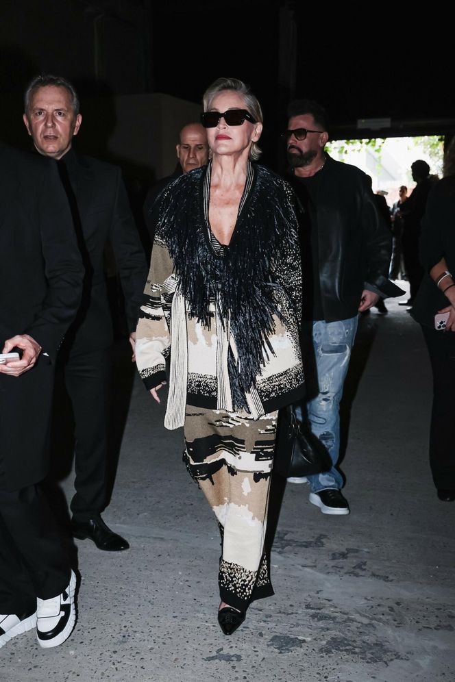 Sharon Stone podczas Milan Fashion Week 2025