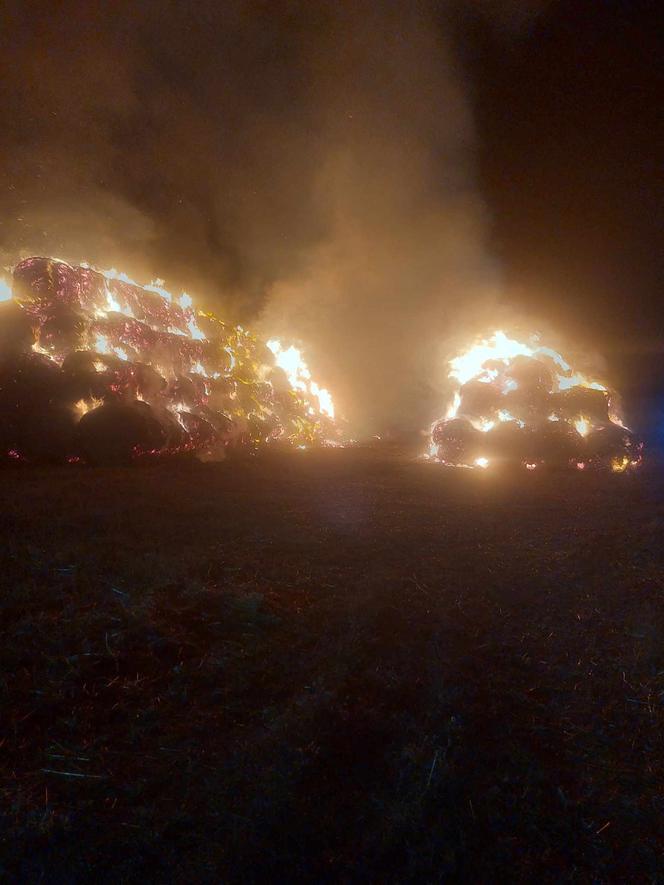 Ogromny pożar słomy pod Łaskiem