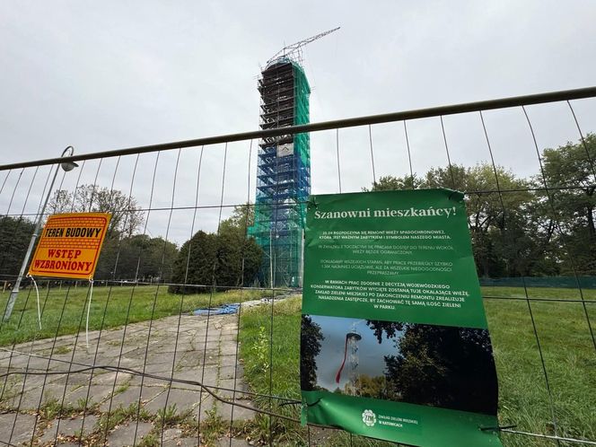 Wieża spadochronowa w Katowicach jest remontowana