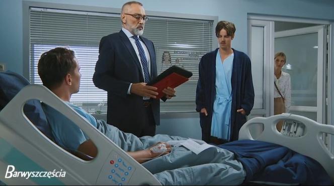 Barwy szczęścia, odcinek 2582: Tomasz Kępski (Jakub Sokołowski), Wiktor (Grzegorz Kestranek), Iwona (Izabela Zwierzyńska)