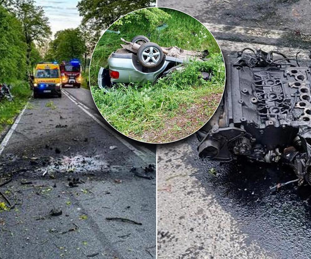 Tragiczny wypadek na Mazurach. Samochód rozpadł się na pół!