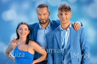 Barwy szczęścia, odc. 2848 - nowa czołówka. Damian (Michał Lesień-Głowacki), Mirek (Oliwer Kozłowski), Luiza (Julia Zielińska) 