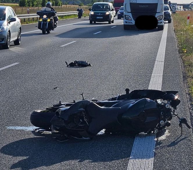 Śmier motocyklisty na A2