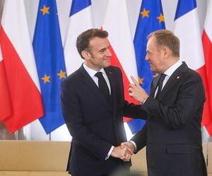 Donald Tusk z Emmanuelem Macronem