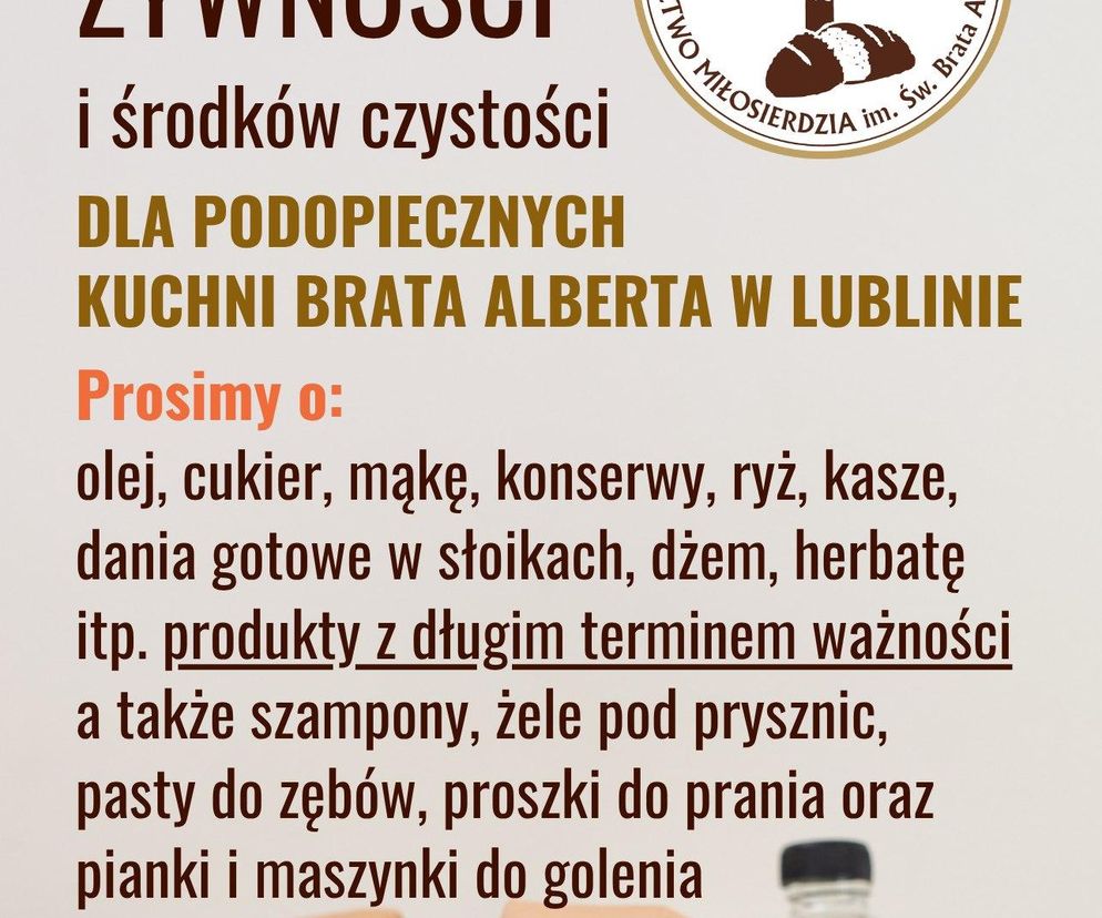 Plakat zapowiadający zbiórkę w sklepach