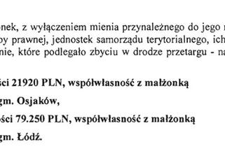 16 Oświadczenie majątkowe wiceprezydenta Wojciecha Rosickiego