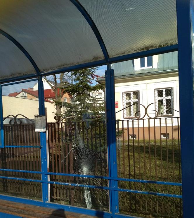 Pijany obcokrajowiec zdemolował przystanek autobusowy w Skawinie