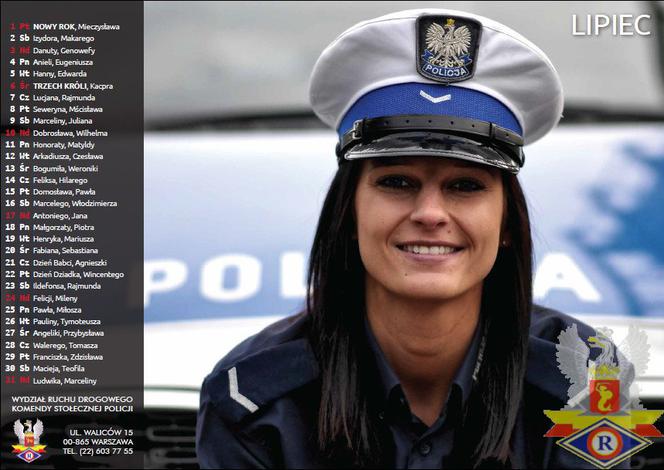 Lipiec 2016 - kalendarz z policjantkami