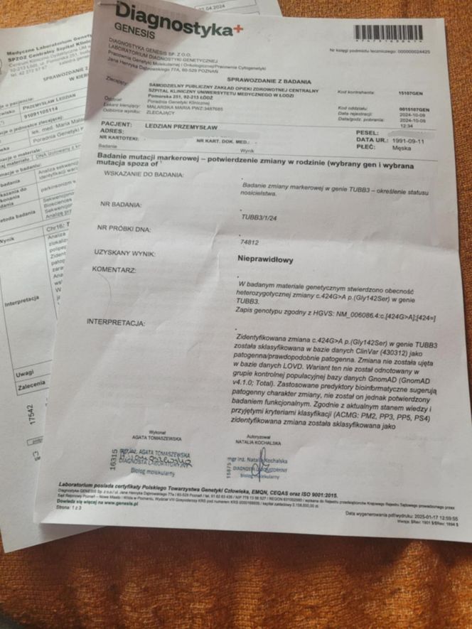 Lekarze zdiagnozowali u pana Przemysława rzadkie mutacje genetyczne. „Toczę nierówną walkę”