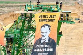 Greenpeace protestuje w kopalni Turów. Aktywiści okupują jedną z maszyn