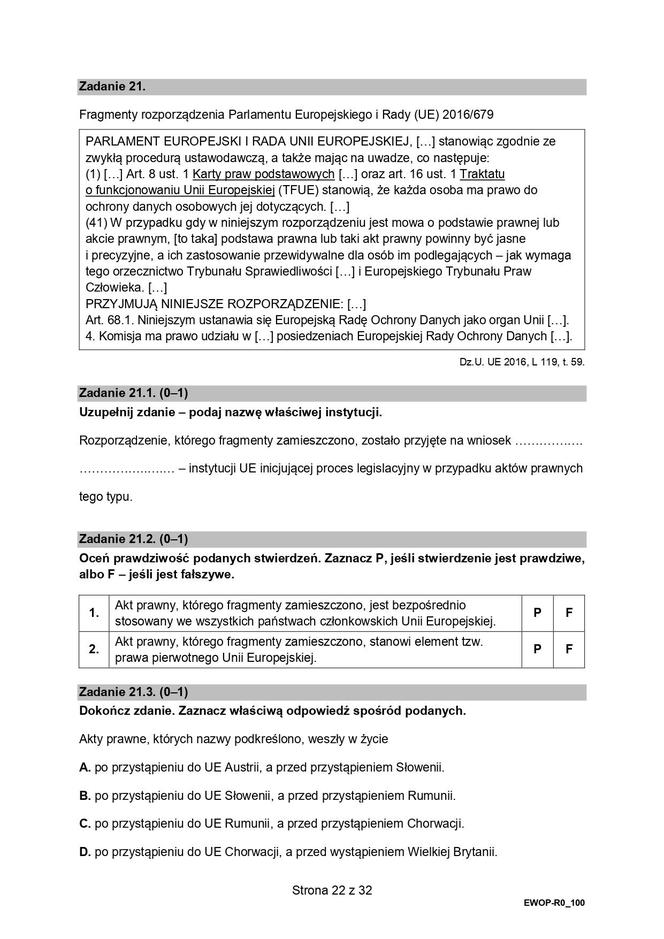 WOS 2024 - matura, arkusze CKE (formuła 2015)